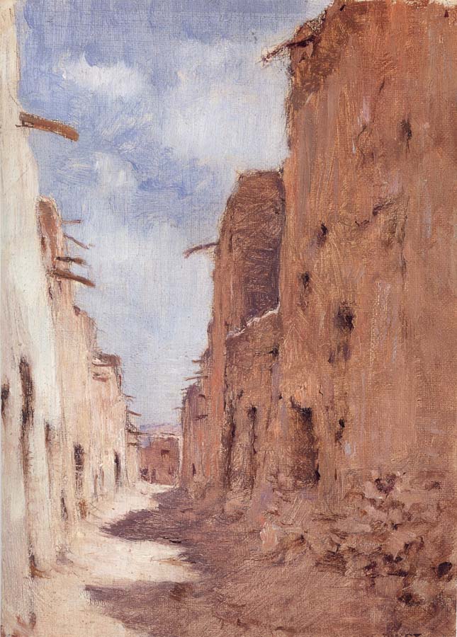 Etienne Dinet A Street in Laghouat,Algeria